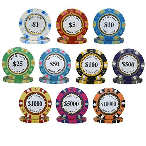 500 x Monte Carlo Poker Club 14g Cash Chip Set